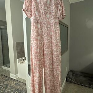 Pink Floral Jumpsuit